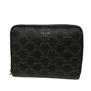 Celine Triomphe Round Zip Wallet Brown